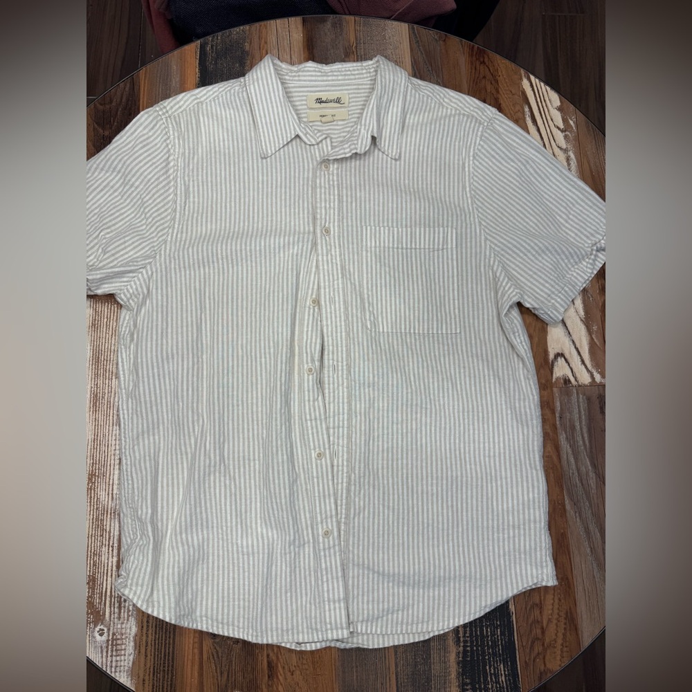 Men's Madewell Striped Short Sleeve Button Up